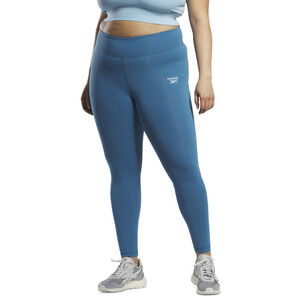 Reebok Identity Training Pull-on Logo Leggings Steely Blue Plus Size 2X